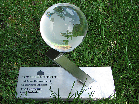 Award received by CalCars from the first Aspen Institute Environmental Forum, March 2008.
