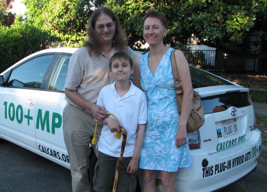David Godfrey, 13, and parents on day of visit to LBNL, etc, August 25, 2008